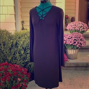 Jersey knit black dress XS